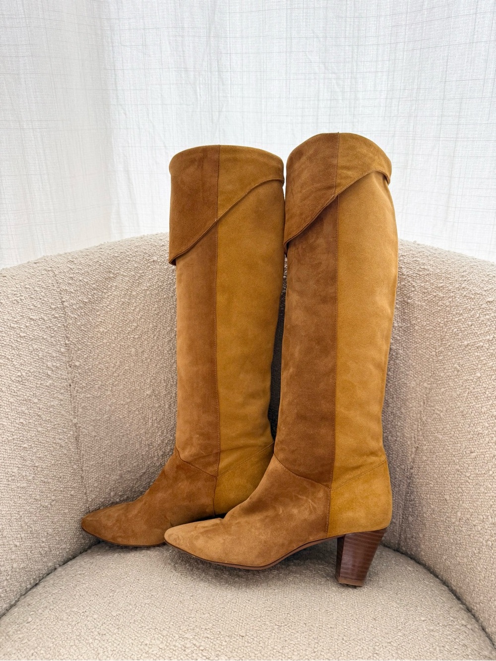 ba&sh Two-Tone Camel Cerra Knee-High / Over-the-Knee Slouchy Boots - US 7 (37) - Picture 4 of 8